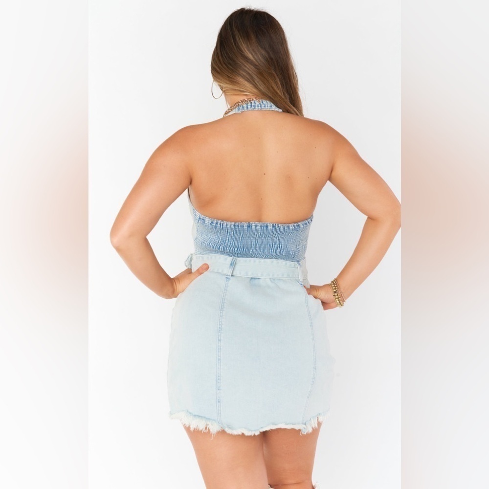 SHOW ME YOUR MUMU Duncan Halter Dress In Blue Jay - Picture 6 of 9